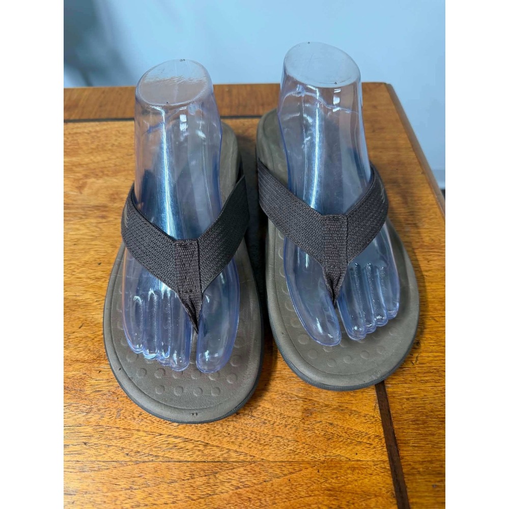 Vionic Mens 8 Womens 9 Brown Wave Flip Flop Sandal Orthotic Arch Support 44WAVE